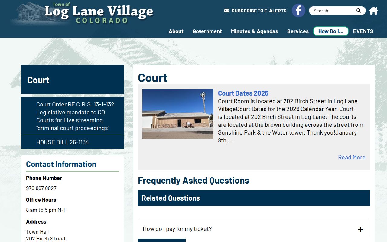 Log Lane Village warrant records court instructions