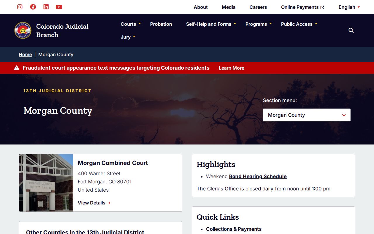 Morgan Combined Court for Morgan County bench warrant records